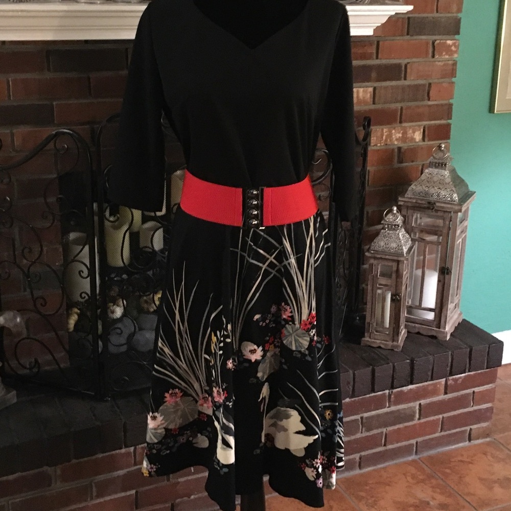 Cute retro black swan dress.